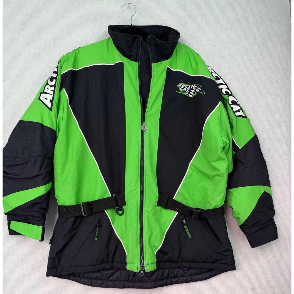 Arctic Cat Z-Force Womens XL Snowmobile Jacket Green Black Arcticwear Vintage